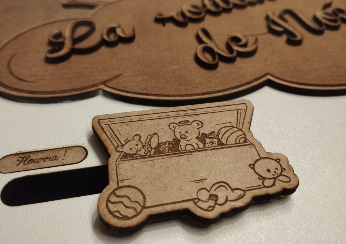 Pictogramme en bois “ranger les jouets” pour routine du soir personnalisée Alvana Design